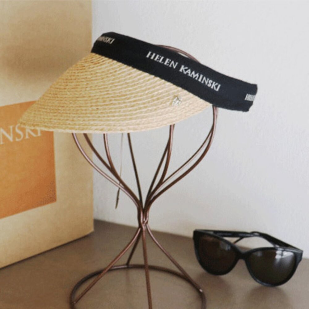 NWT - Helen Kaminski Bianca Visor-Natural/Black Logo (#800)